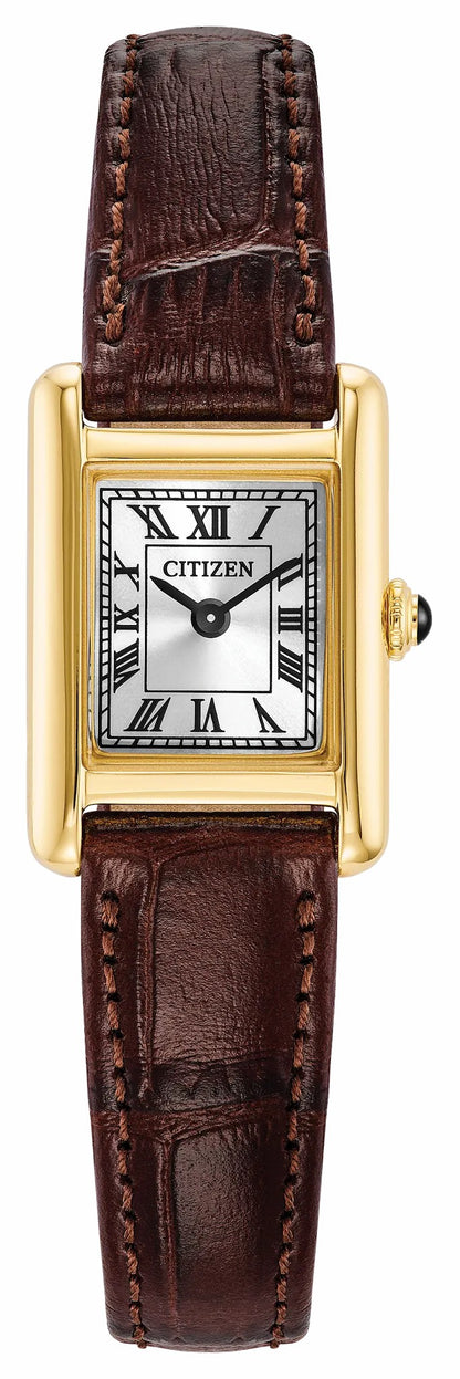 Citizen Value - Fio Roma Silver-Tone Dial Leather Strap EG2797-13A