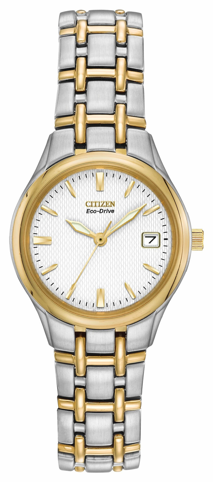 Citizen Recommended - Corso - Ladies Eco-Drive Two-Tone White Dial Date Watch