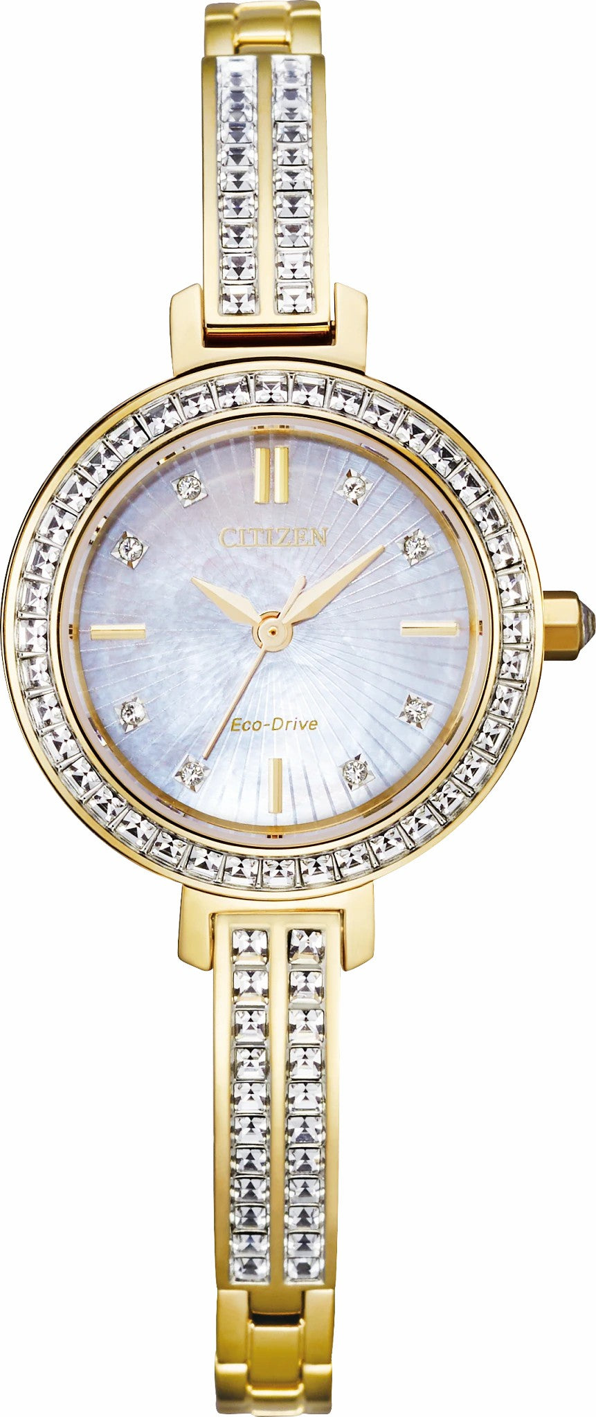 Citizen Best Price - Silhouette Crystal White Dial Stainless Steel Bracelet EM0862-56D