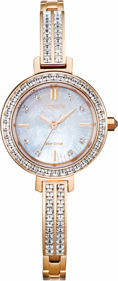 Citizen Popular - Silhouette Crystal White Dial Stainless Steel Bracelet EM0863-53D