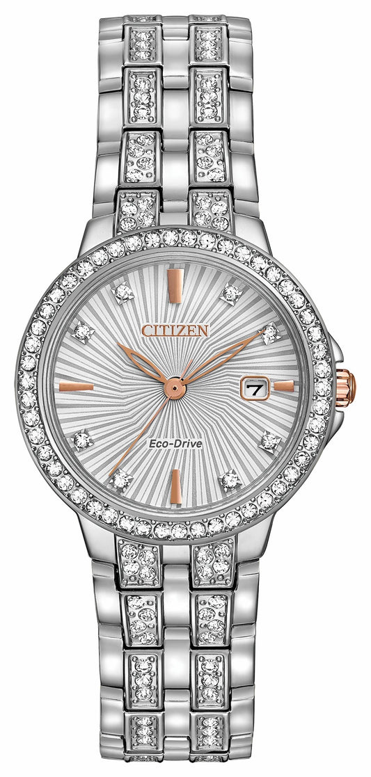 Citizen Recommended - Silhouette Crystal - Ladies Eco-Drive EW2340-58A Silver Watch