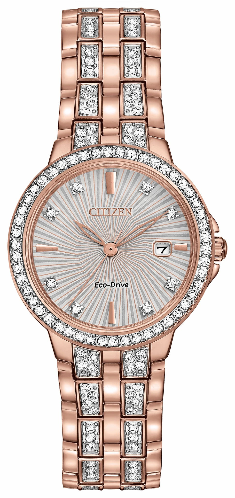 Citizen Popular - Silhouette Crystal - Ladies Eco-Drive EW2348-56A Gold Watch