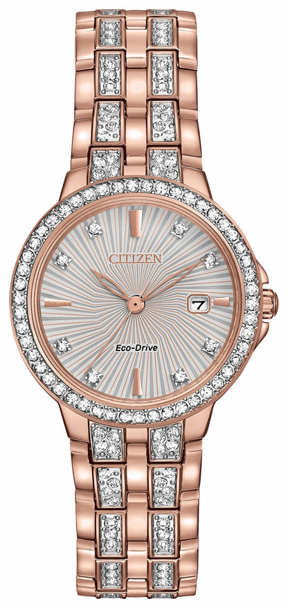 Citizen Popular - Silhouette Crystal - Ladies Eco-Drive EW2348-56A Gold Watch