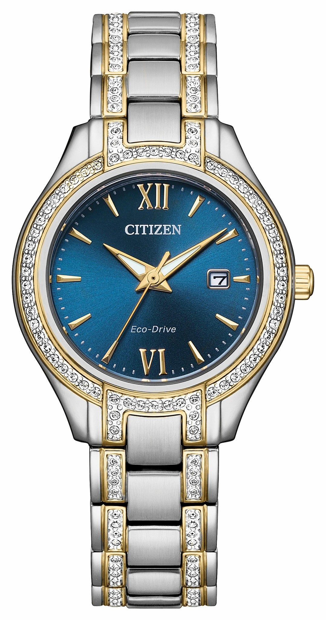 Citizen Exclusive - Silhouette Crystal Navy Dial Stainless Steel Bracelet FE1234-50L