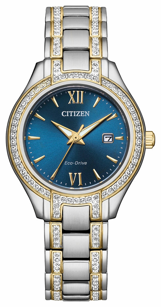Citizen Exclusive - Silhouette Crystal Navy Dial Stainless Steel Bracelet FE1234-50L