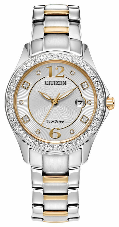 Citizen Signature - Crystal Silver-Tone Dial Stainless Steel Bracelet FE1146-71A