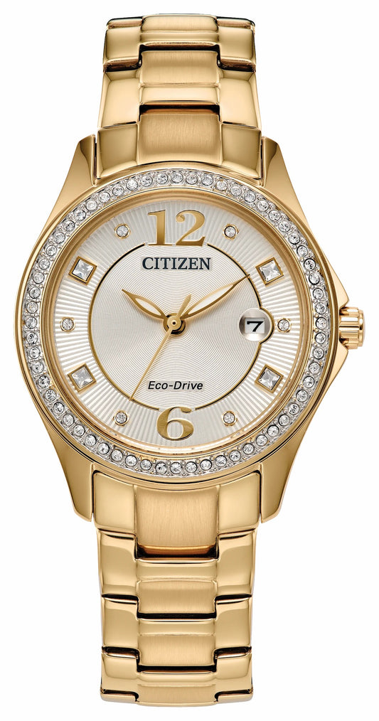 Citizen Top Pick - Crystal Champagne Dial Stainless Steel Bracelet FE1147-79P