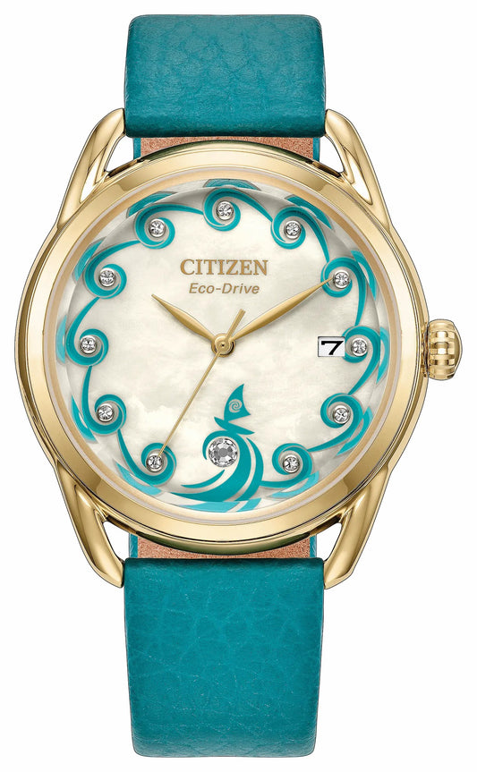 Citizen Sale - Moana's Ocean Adventure Champagne Dial Leather Strap FE6182-46Y