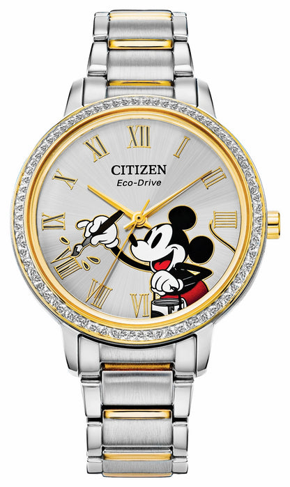 Citizen Classic - Mickey Crystal Silver-Tone Dial Stainless Steel Bracelet FE7044-52W