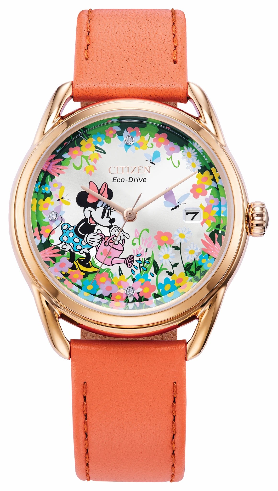 Citizen Latest - Gardening Minnie Silver-Tone Dial Leather Strap FE6087-04W