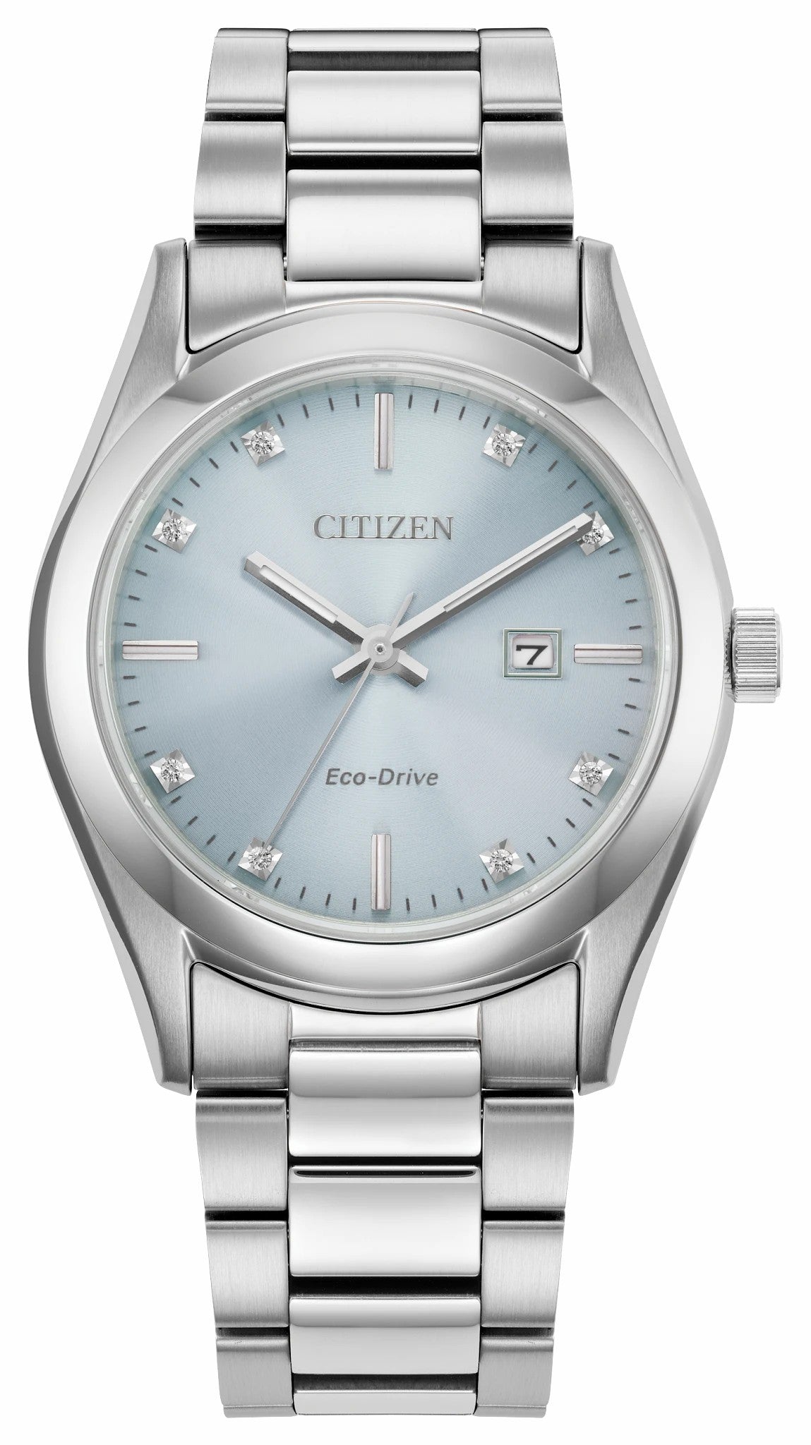 Citizen Hot Sale - Sport Luxury Light Blue Dial Stainless Steel Bracelet EW2700-54L