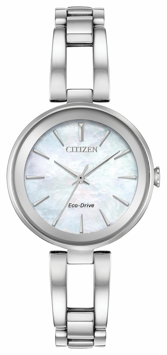 Citizen Latest - Axiom - Ladies Eco-Drive EM0630-51D Steel Pearl Dial Watch