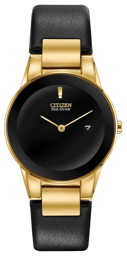 Citizen Customer Favorite - Citizen Axiom Ladies Eco-Drive Gold Black Dial Watch
