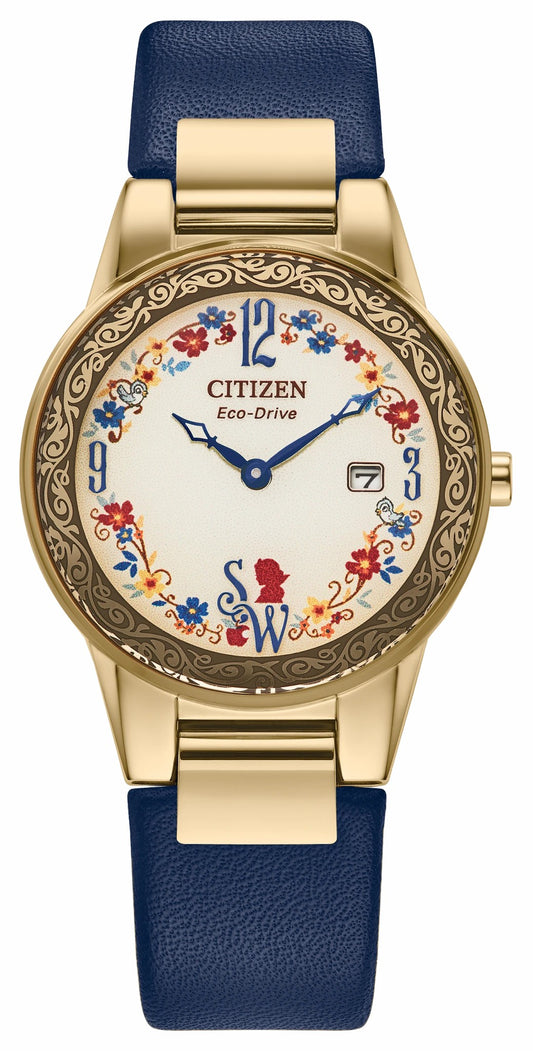 Citizen Deals - Snow White Flora Beige Dial Leather Strap GA1079-41W