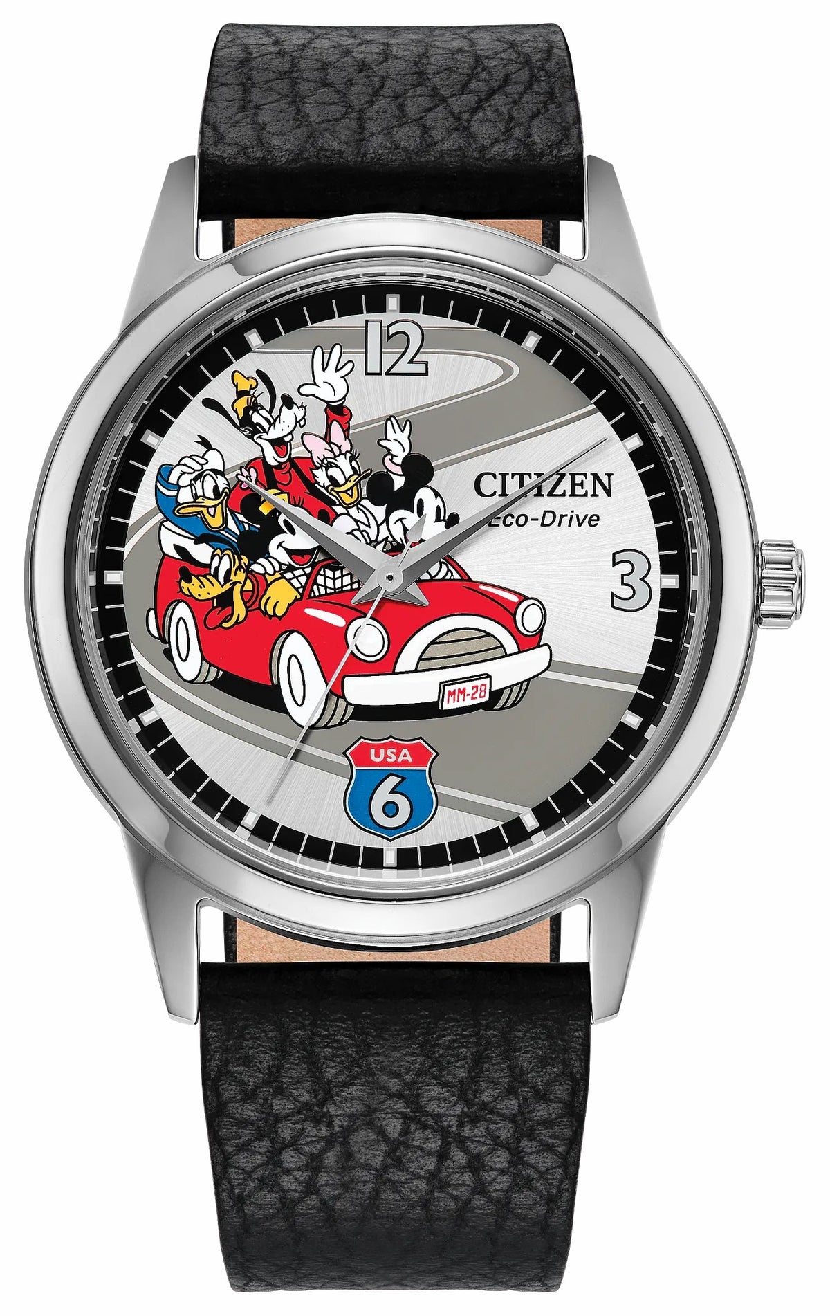 Citizen Smart Buy - Sensational Six Road Trip Silver-Tone Dial Leather Strap FE7110-09W