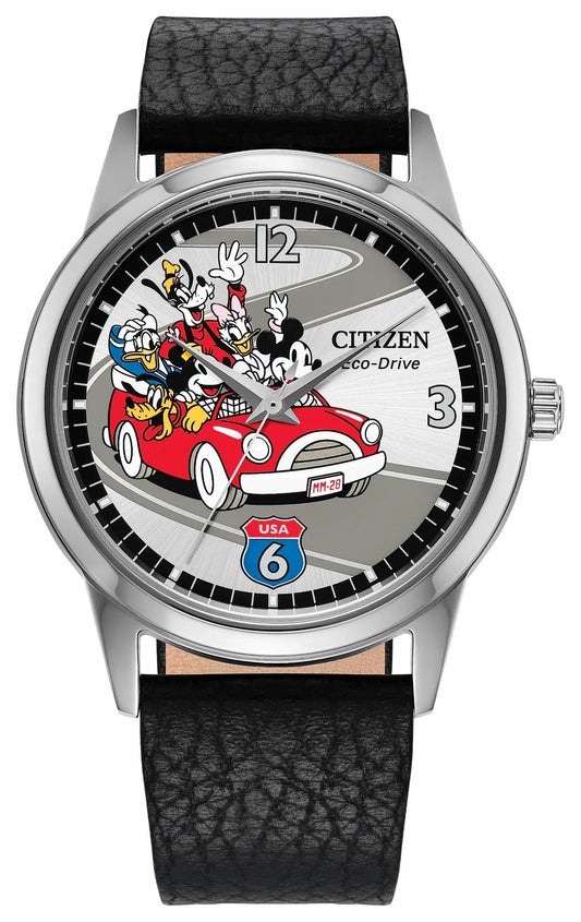 Citizen Smart Buy - Sensational Six Road Trip Silver-Tone Dial Leather Strap FE7110-09W