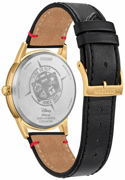Citizen Special Offer - Mickey Mouse Takes Hollywood Silver-Tone Dial Leather Strap FE7063-07W