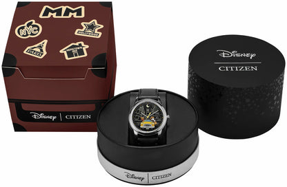 Citizen Trusted - Mickey Mouse & Pluto Take NYC Black Dial Leather Strap AW1860-01W