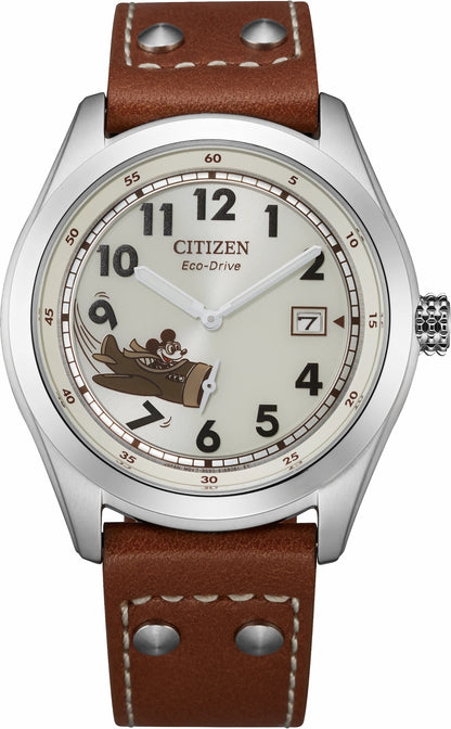 Citizen Popular - Mickey Aviator Ivory Dial Leather Strap BV1088-08W