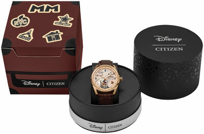 Citizen Best Price - Hometown Mickey Mouse Beige Dial Leather Strap AW0088-04W