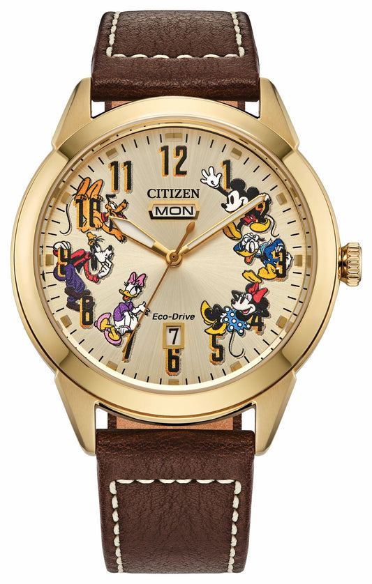 Citizen Great Value - Donald Duck and Crew Beige Dial Leather Strap AW0093-04W