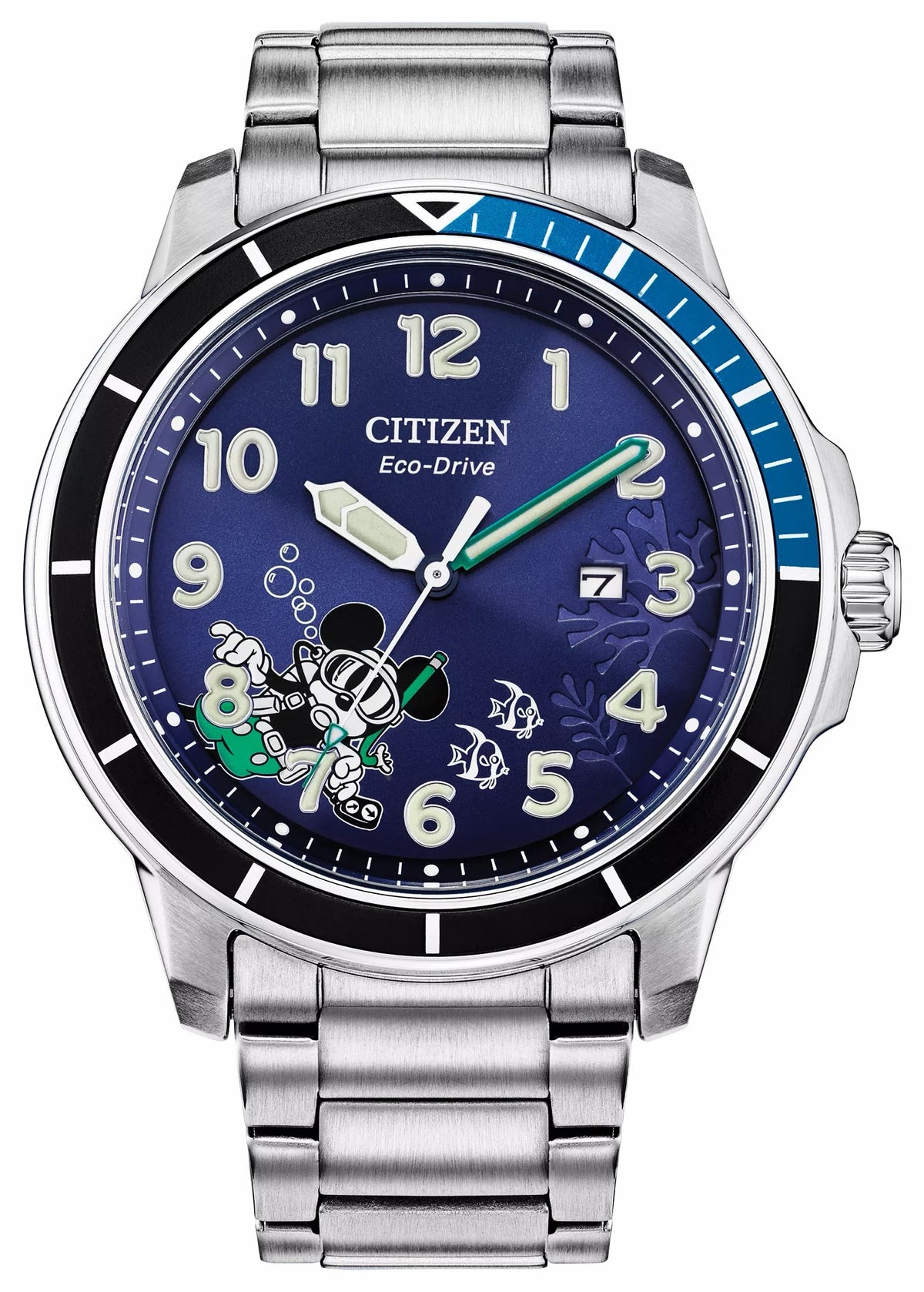 Citizen Quality - Mickey Water Sport Blue Dial Stainless Steel Bracelet AW1529-81W