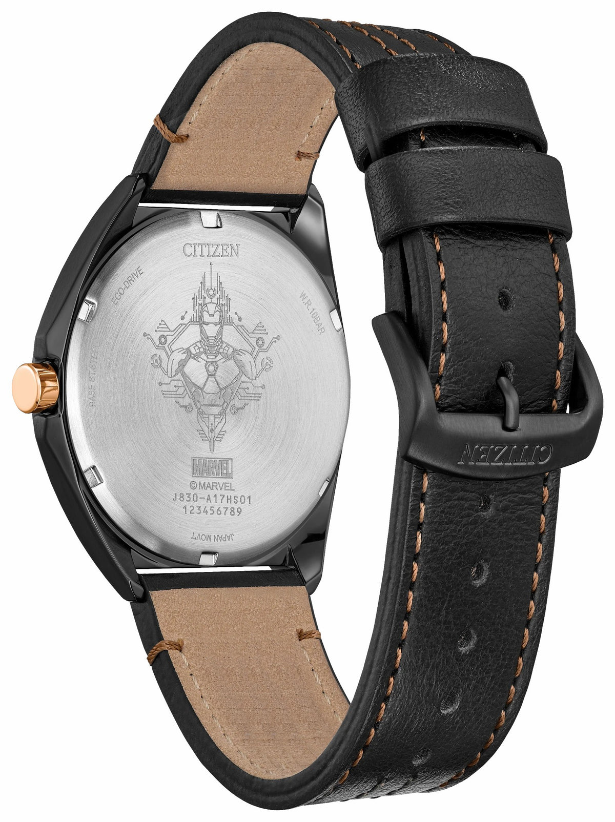 Citizen Best Price - Tony Stark '63 Black Dial Leather Strap AW2075-05W