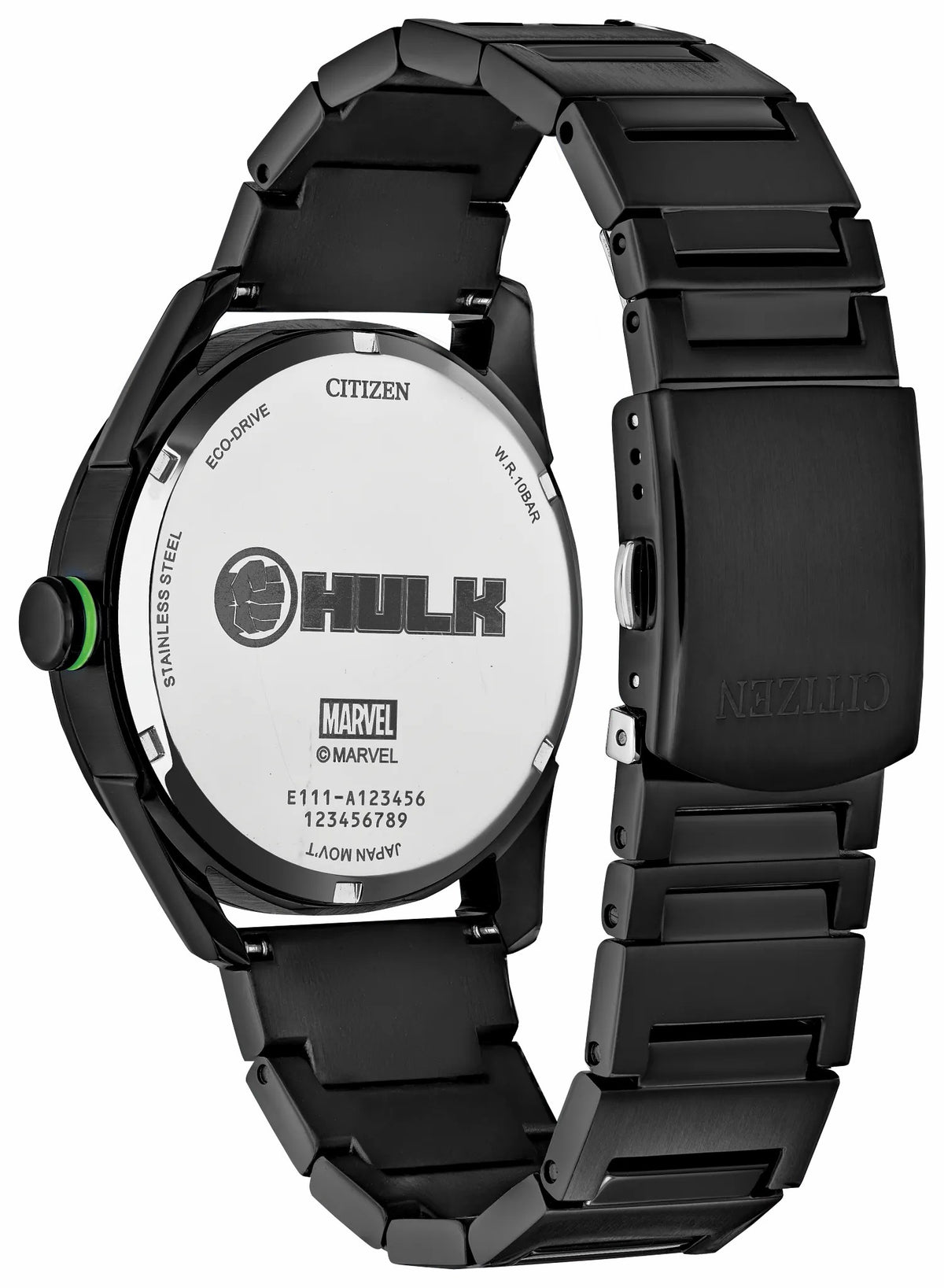 Citizen Value - Hulk, Green Goliath Black Dial Stainless Steel Bracelet BM7675-57W