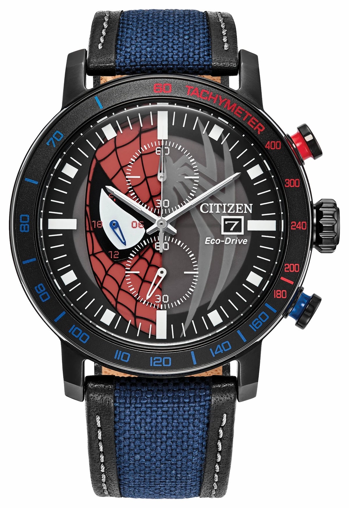 Citizen Signature - Spider-Man Double Vision Multiple Dial Nylon & Leather Strap CA0855-47W