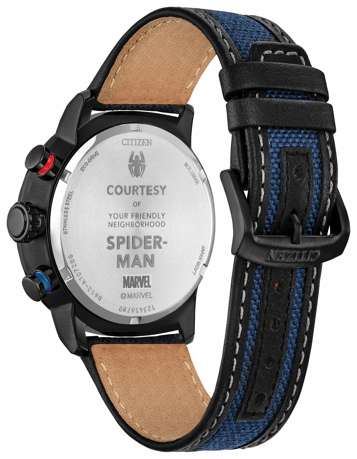 Citizen Signature - Spider-Man Double Vision Multiple Dial Nylon & Leather Strap CA0855-47W