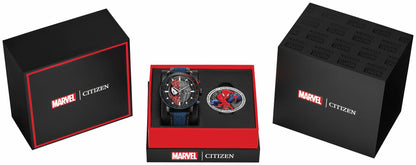 Citizen Signature - Spider-Man Double Vision Multiple Dial Nylon & Leather Strap CA0855-47W