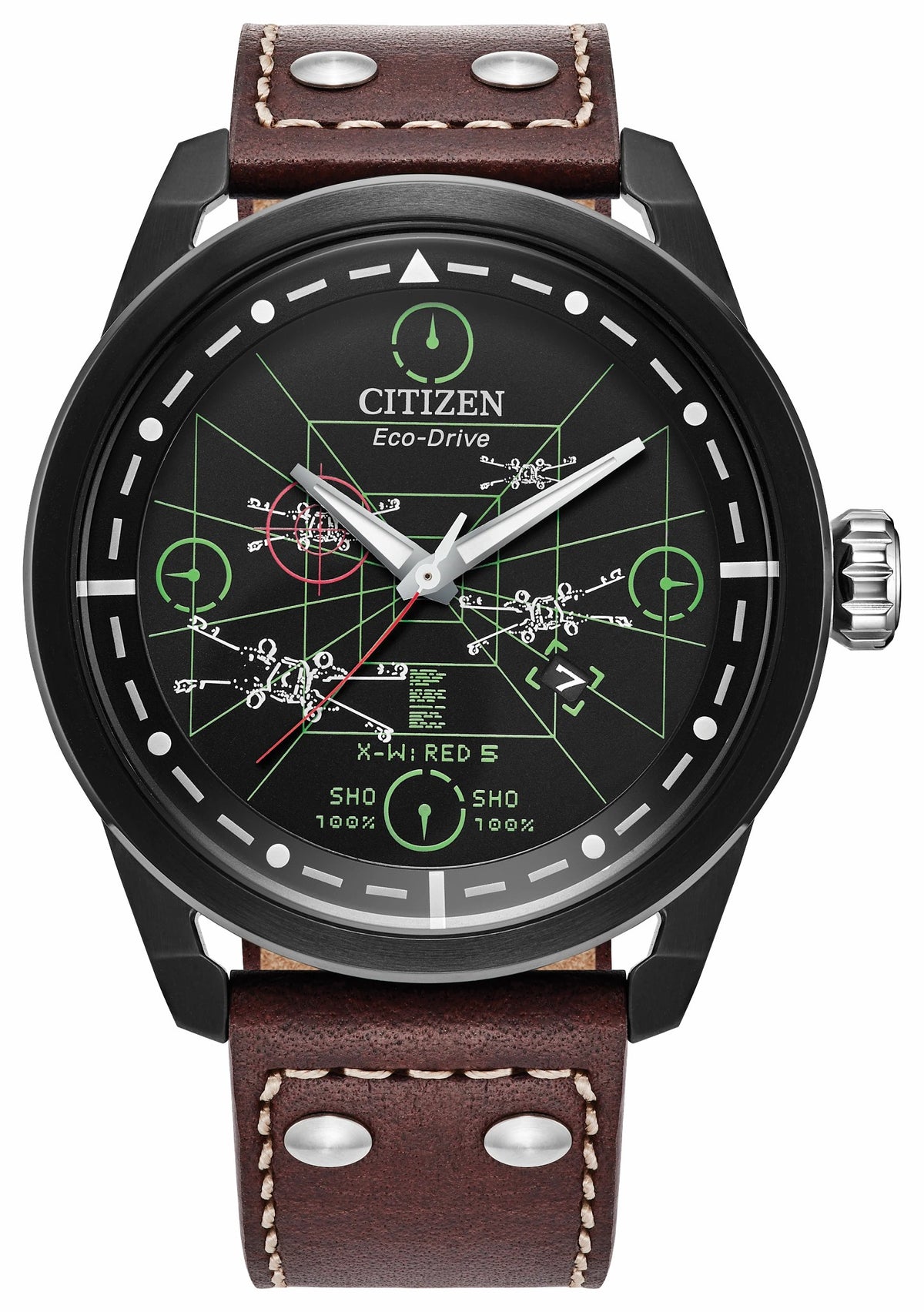 Citizen Trusted - X-Wing and TIE Fighter Black Dial Leather Strap AW1738-05W
