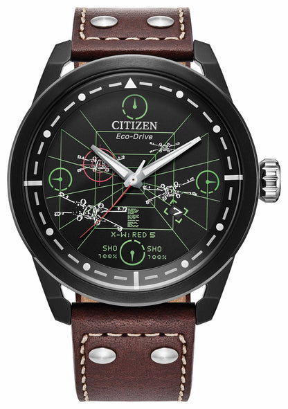 Citizen Trusted - X-Wing and TIE Fighter Black Dial Leather Strap AW1738-05W