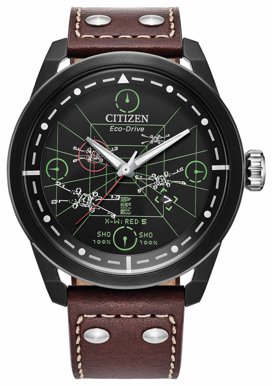 Citizen Trusted - X-Wing and TIE Fighter Black Dial Leather Strap AW1738-05W