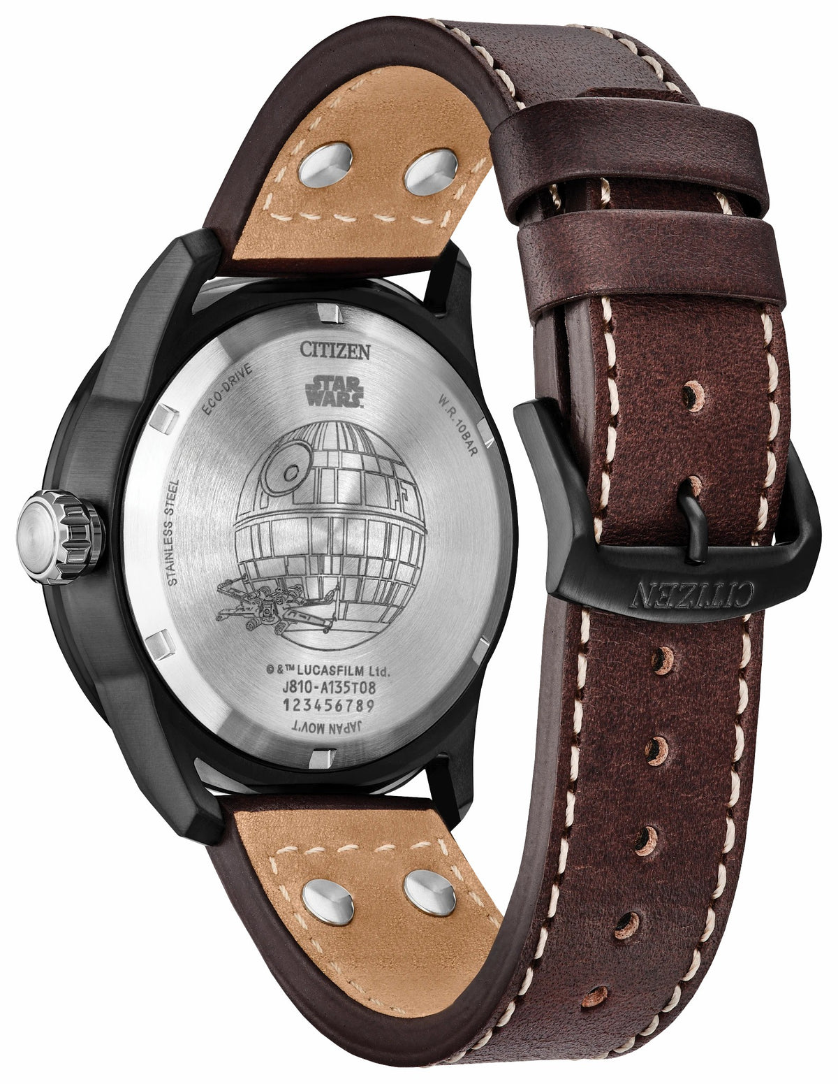 Citizen Trusted - X-Wing and TIE Fighter Black Dial Leather Strap AW1738-05W