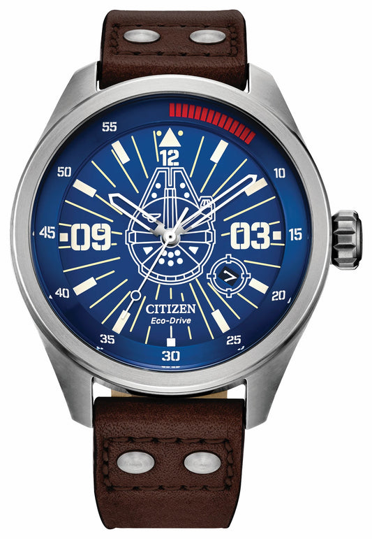 Citizen Hot Sale - Han Solo Blue Dial Leather Strap AW5009-03W