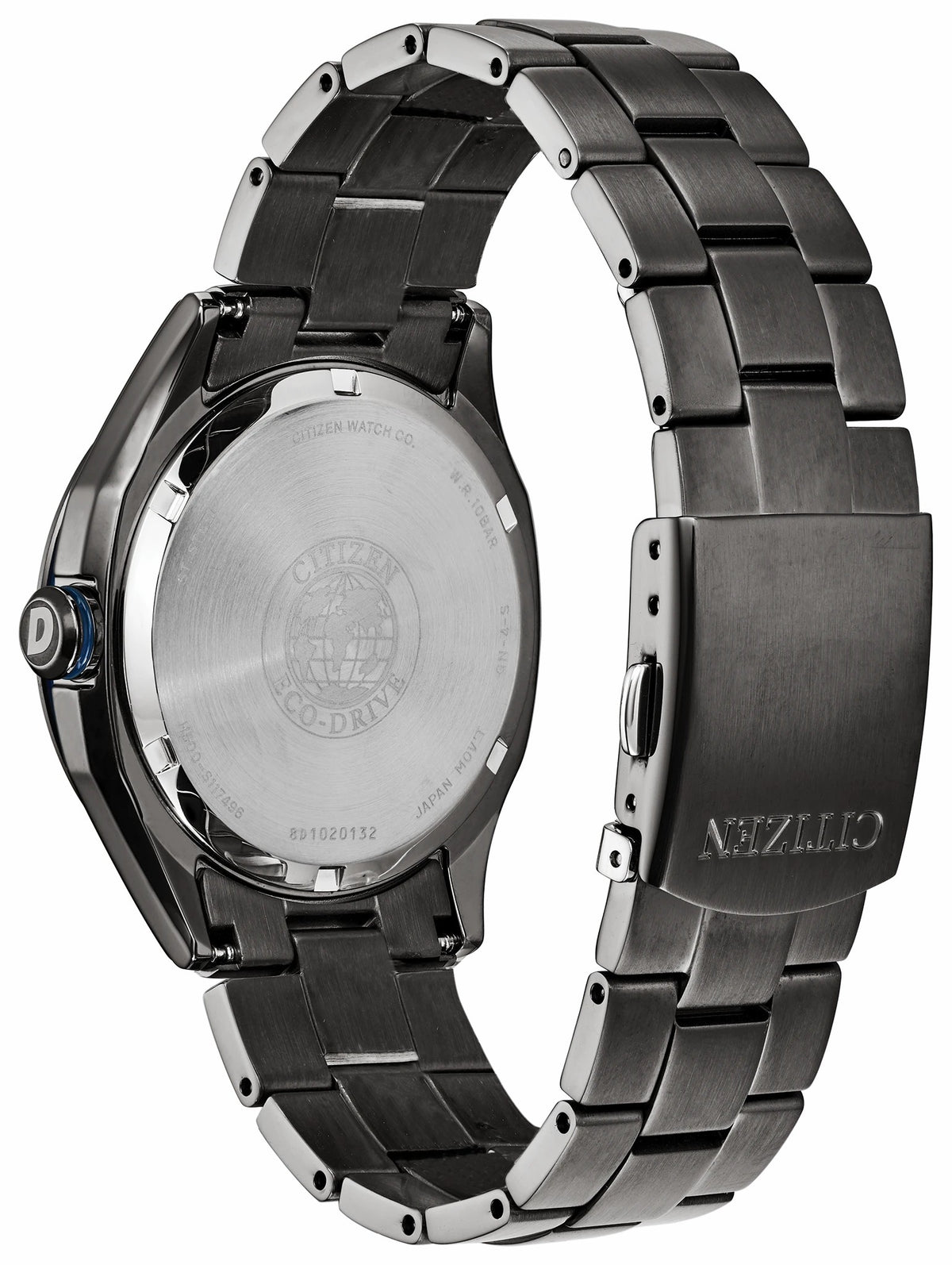 Citizen New - Citizen WDR Eco-Drive Black Blue Dial Stainless Steel Watch